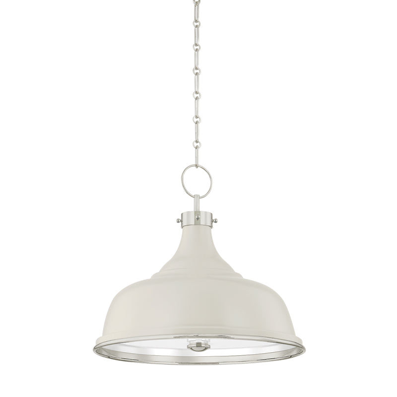 Hudson Valley MDS300 Painted No. 1 3-lt 18" Pendant - Polished Nickel/Off-White