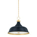 Hudson Valley MDS300L Painted No. 1 4-lt 24" Pendant - Aged Brass/Darkest Blue