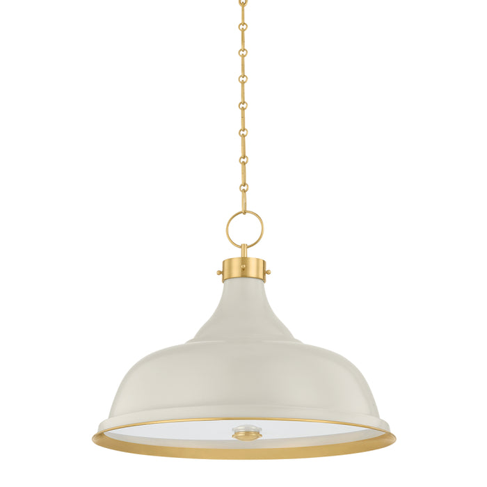Hudson Valley MDS300L Painted No. 1 4-lt 24" Pendant - Aged Brass/Off-White
