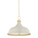 Hudson Valley MDS300L Painted No. 1 4-lt 24" Pendant - Aged Brass/Off-White