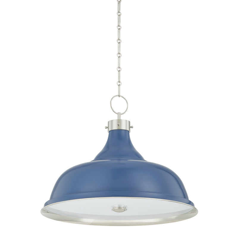 Hudson Valley MDS300L Painted No. 1 4-lt 24" Pendant - Polished Nickel/Soft French Blue