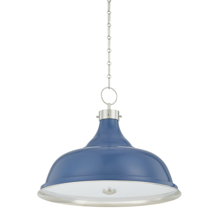 Hudson Valley MDS300L Painted No. 1 4-lt 24" Pendant - Polished Nickel/Soft French Blue
