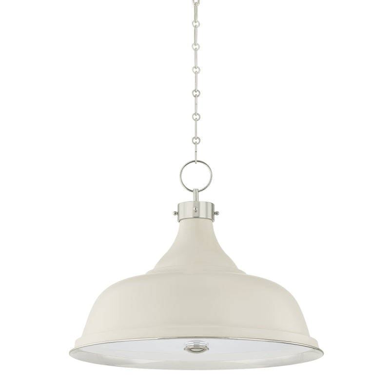 Hudson Valley MDS300L Painted No. 1 4-lt 24" Pendant - Polished Nickel/Off-White