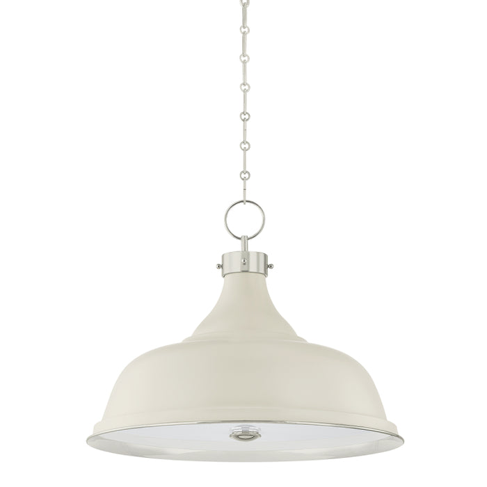 Hudson Valley MDS300L Painted No. 1 4-lt 24" Pendant - Polished Nickel/Off-White