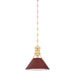 Hudson Valley MDS351 Painted No. 2 1-lt 10" Pendant - Aged Brass/Soft Crimson