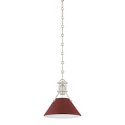 Hudson Valley MDS351 Painted No. 2 1-lt 10" Pendant - Polished Nickel/Soft Crimson