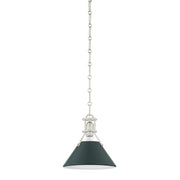 Hudson Valley MDS351 Painted No. 2 1-lt 10" Pendant - Polished Nickel/Soft Studio Green