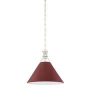 Hudson Valley MDS352 Painted No. 2 1-lt 16" Pendant - Polished Nickel/Soft Crimson