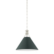 Hudson Valley MDS352 Painted No. 2 1-lt 16" Pendant - Polished Nickel/Soft Studio Green
