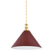Hudson Valley MDS352L Painted No. 2 1-lt 21" Pendant - Aged Brass/Soft Crimson