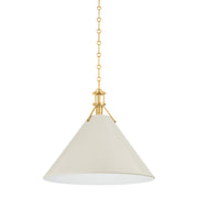 Hudson Valley MDS352L Painted No. 2 1-lt 21" Pendant - Aged Brass/Off White