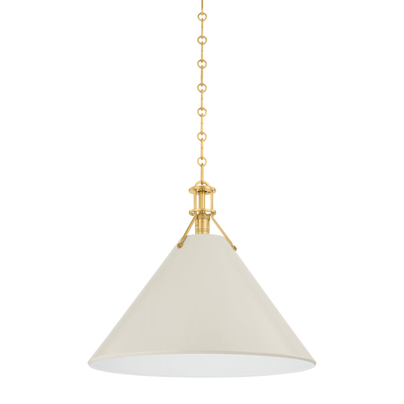 Hudson Valley MDS352L Painted No. 2 1-lt 21" Pendant - Aged Brass/Off White