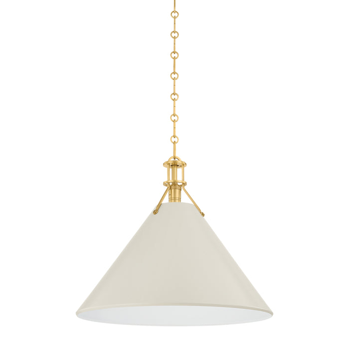 Hudson Valley MDS352L Painted No. 2 1-lt 21" Pendant - Aged Brass/Off White