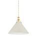 Hudson Valley MDS352L Painted No. 2 1-lt 21" Pendant - Aged Brass/Off White
