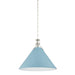 Hudson Valley MDS352L Painted No. 2 1-lt 21" Pendant - Polished Nickel/Blue Bird