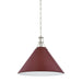 Hudson Valley MDS352L Painted No. 2 1-lt 21" Pendant - Polished Nickel/Soft Crimson