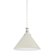Hudson Valley MDS352L Painted No. 2 1-lt 21" Pendant - Polished Nickel/Off White