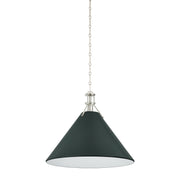 Hudson Valley MDS352L Painted No. 2 1-lt 21" Pendant - Polished Nickel/Soft Studio Green