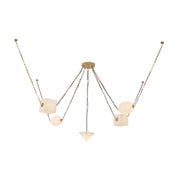 Alora CH360105 Mineral 5-lt 10" LED Chandelier, Selectable CCT - Patina Brass/Alabaster
