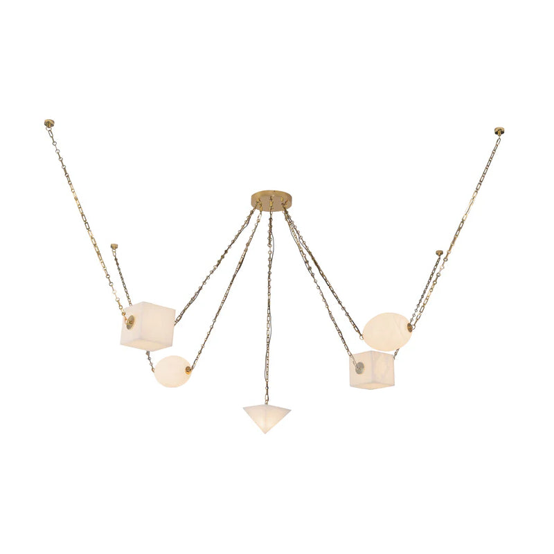 Alora CH360105 Mineral 5-lt 10" LED Chandelier, Selectable CCT - Patina Brass/Alabaster