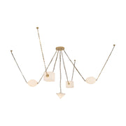 Alora CH360105 Mineral 5-lt 10" LED Chandelier, Selectable CCT - Patina Brass/Alabaster