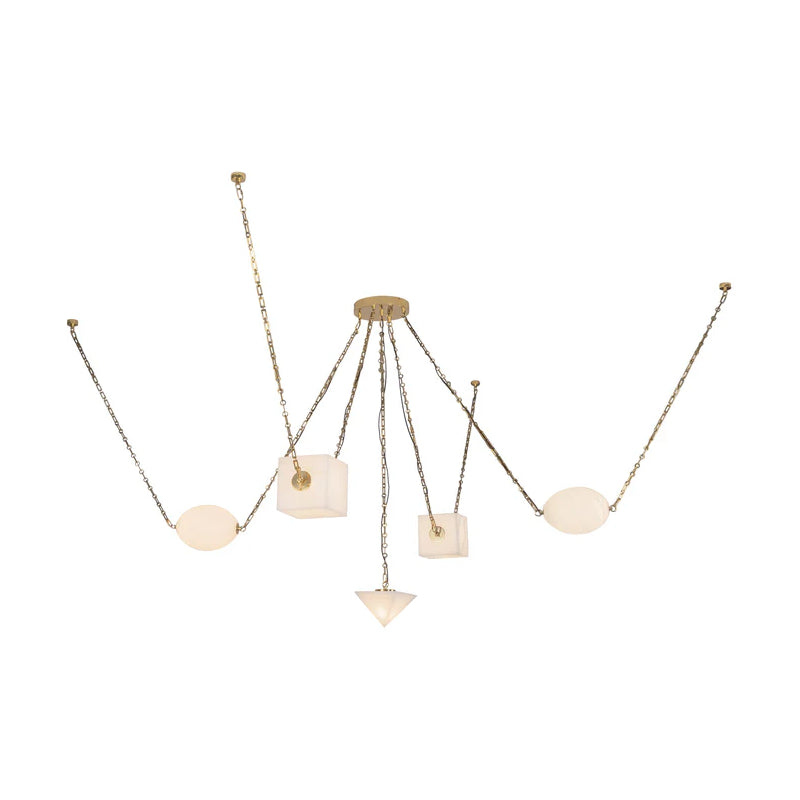 Alora CH360105 Mineral 5-lt 10" LED Chandelier, Selectable CCT - Patina Brass/Alabaster