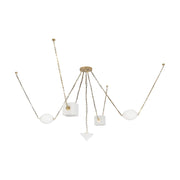 Alora CH360105 Mineral 5-lt 10" LED Chandelier, Selectable CCT - Patina Brass/Alabaster