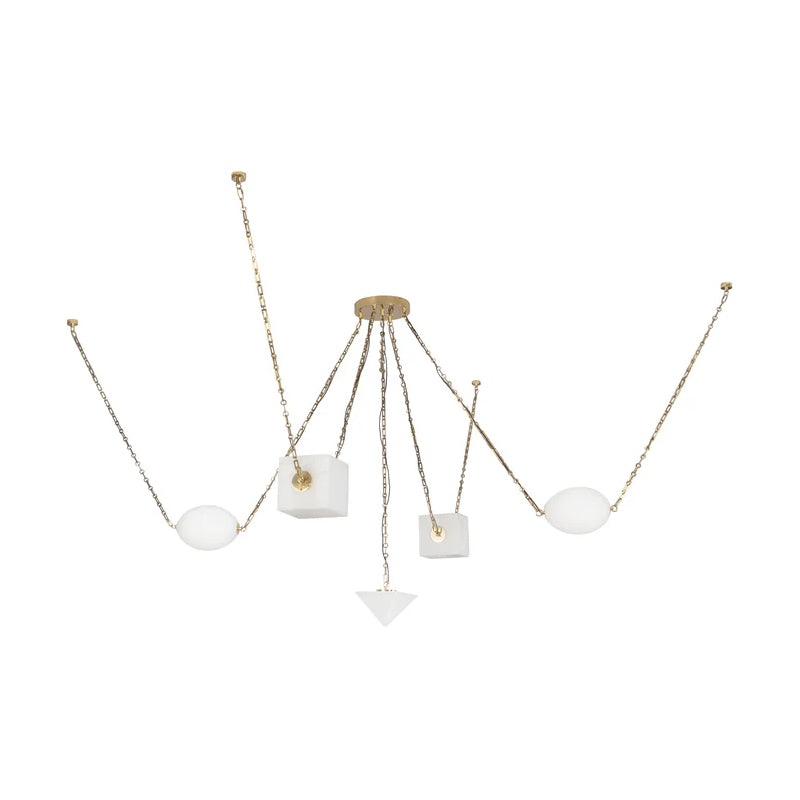 Alora CH360105 Mineral 5-lt 10" LED Chandelier, Selectable CCT - Patina Brass/Alabaster