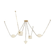 Alora CH360105 Mineral 5-lt 10" LED Chandelier, Selectable CCT - Patina Brass/Opal
