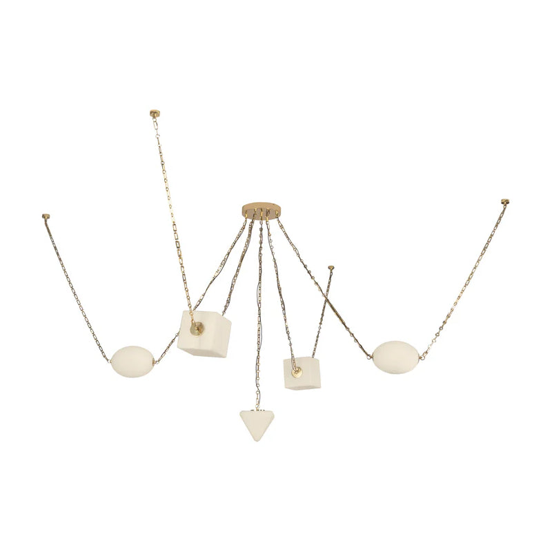 Alora CH360105 Mineral 5-lt 10" LED Chandelier, Selectable CCT - Patina Brass/Opal