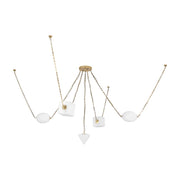 Alora CH360105 Mineral 5-lt 10" LED Chandelier, Selectable CCT - Patina Brass/Opal