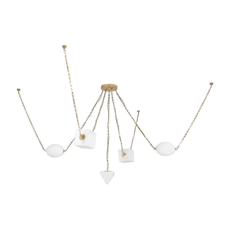 Alora CH360105 Mineral 5-lt 10" LED Chandelier, Selectable CCT - Patina Brass/Opal