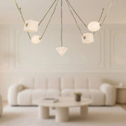 Alora CH360105 Mineral 5-lt 10" LED Chandelier, Selectable CCT - Patina Brass/Opal