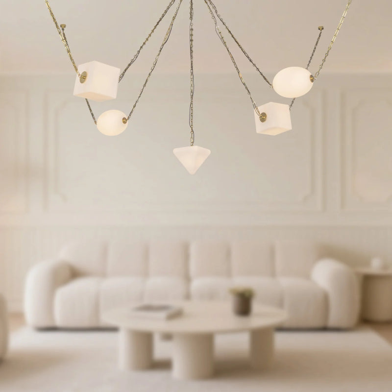 Alora CH360105 Mineral 5-lt 10" LED Chandelier, Selectable CCT - Patina Brass/Opal