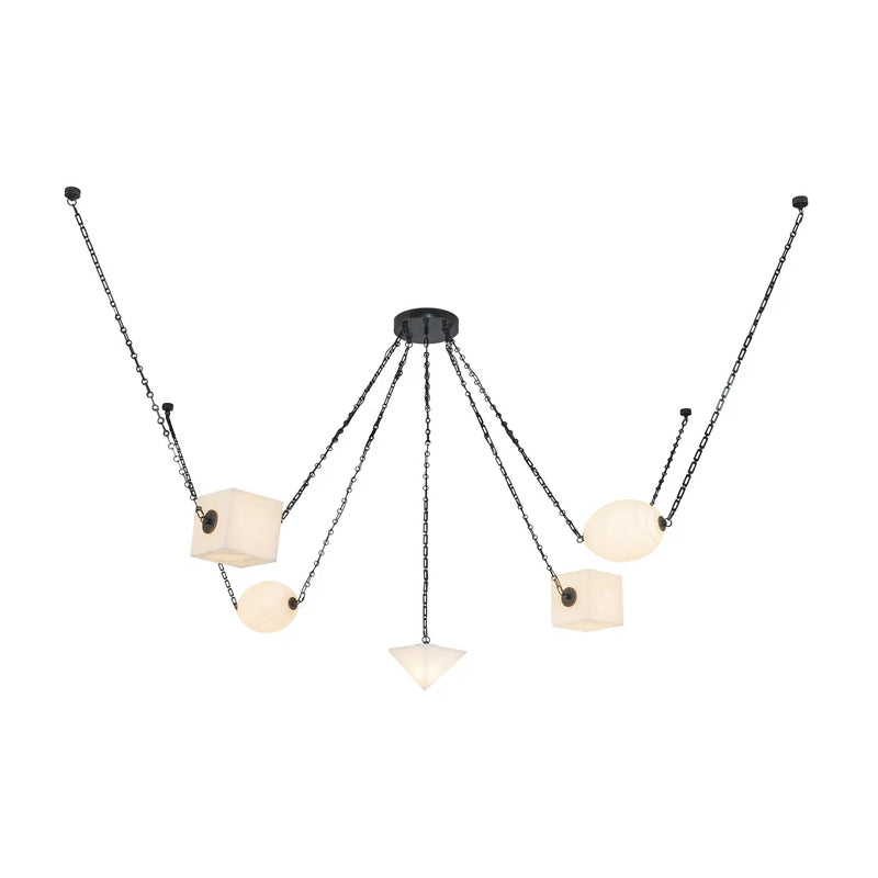 Alora CH360105 Mineral 5-lt 10" LED Chandelier, Selectable CCT - Urban Bronze/Alabaster