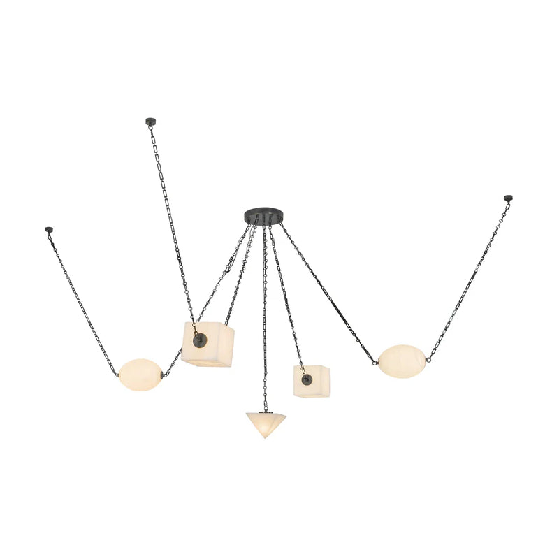 Alora CH360105 Mineral 5-lt 10" LED Chandelier, Selectable CCT - Urban Bronze/Alabaster