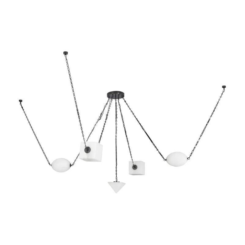 Alora CH360105 Mineral 5-lt 10" LED Chandelier, Selectable CCT - Urban Bronze/Alabaster