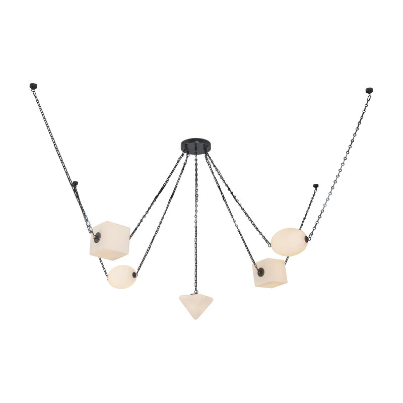 Alora CH360105 Mineral 5-lt 10" LED Chandelier, Selectable CCT - Urban Bronze/Opal