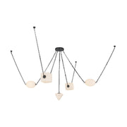 Alora CH360105 Mineral 5-lt 10" LED Chandelier, Selectable CCT - Urban Bronze/Opal