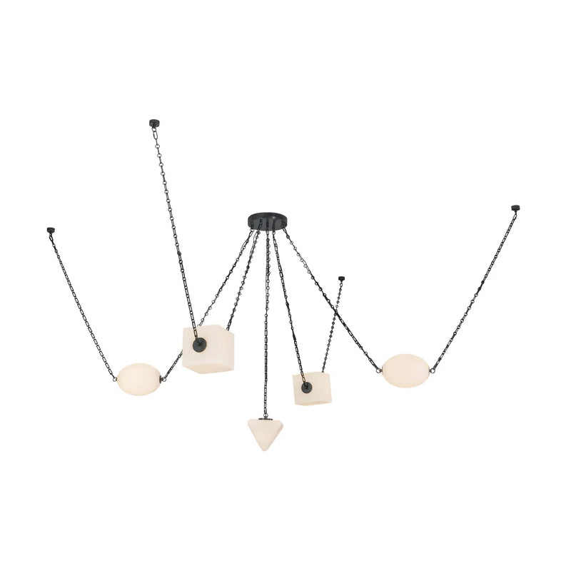 Alora CH360105 Mineral 5-lt 10" LED Chandelier, Selectable CCT - Urban Bronze/Opal