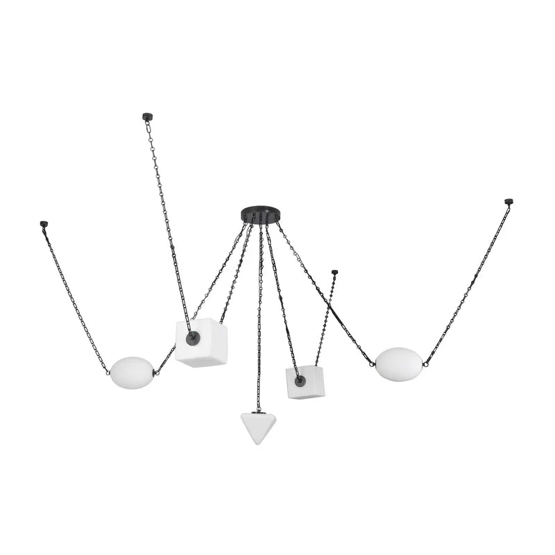 Alora CH360105 Mineral 5-lt 10" LED Chandelier, Selectable CCT - Urban Bronze/Opal