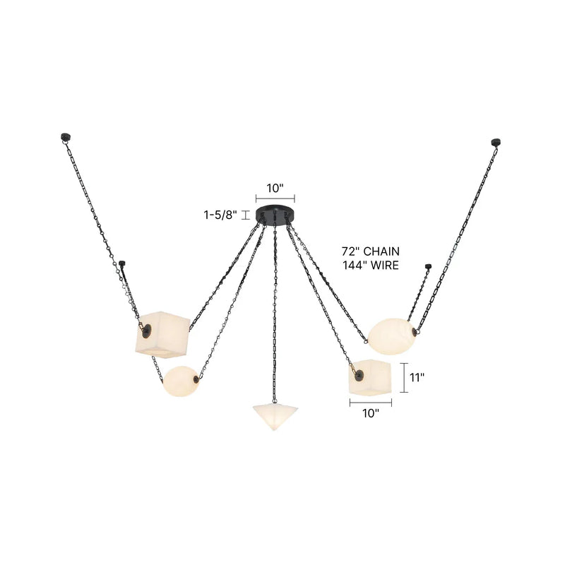 Alora CH360105 Mineral 5-lt 10" LED Chandelier, Selectable CCT