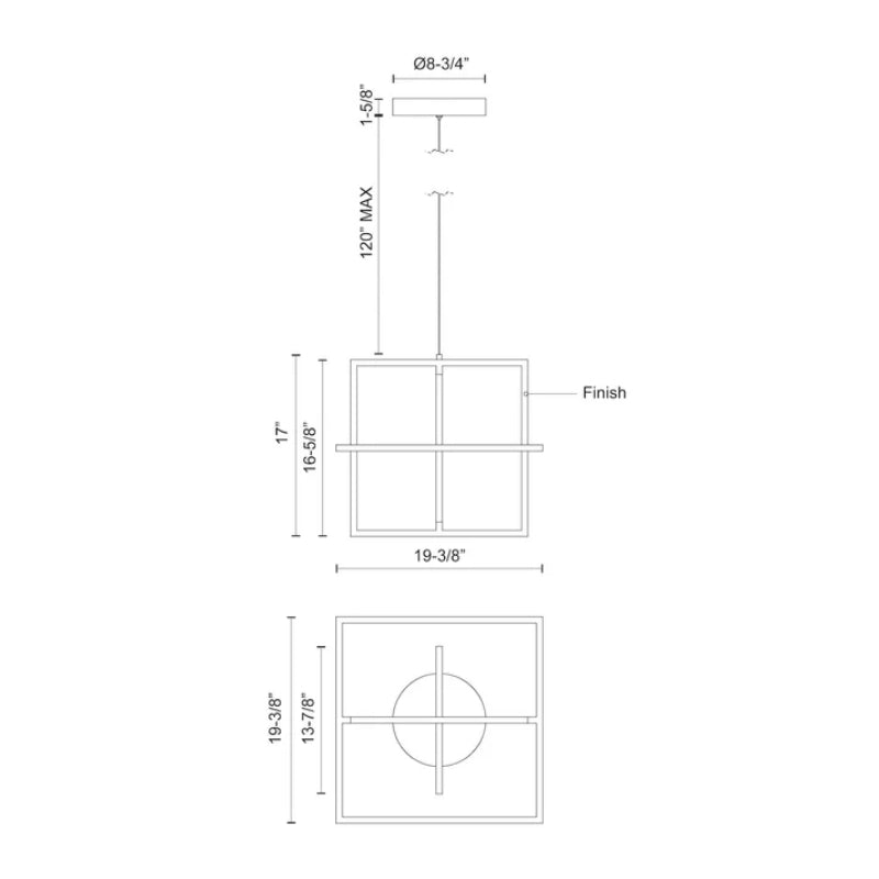 Kuzco PD16320-UNV Mondrian 19" LED Linear Pendant, 120-277V