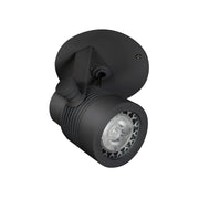 PureEdge MP4RR-MICRO Outdoor Monopoint Micro Fixture 12V Surface Mount, 4" Round Canopy for Remote Power, Warm Dim - Black