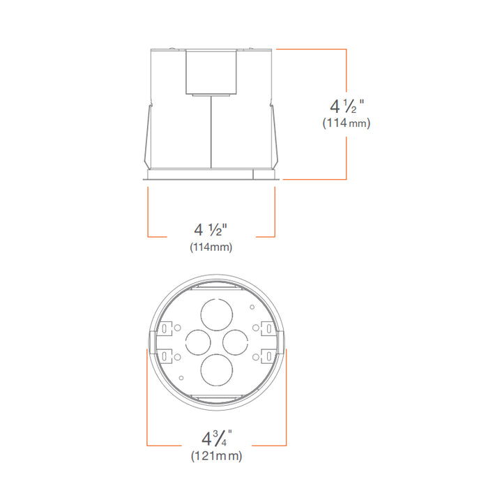 DMF M4RMRF M Series 4" Round Remodel Housing, Fire Rated