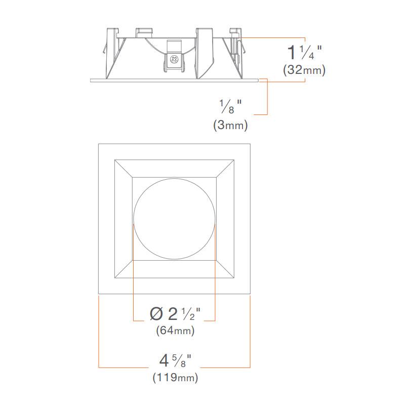 DMF M4TSQ M Series 4" Round on Square Trim