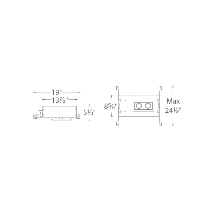 WAC MT-3LD211NA Mini LED Multiple Spots 2 Light New Construction Housing with Light Engine and Trim