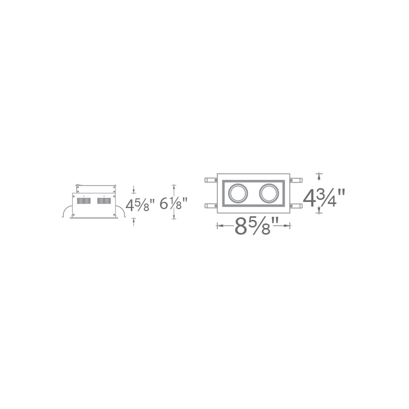 WAC MT-3LD211R Mini LED Multiple Spots 2 Light Remodel Housing with Light Engine and Trim