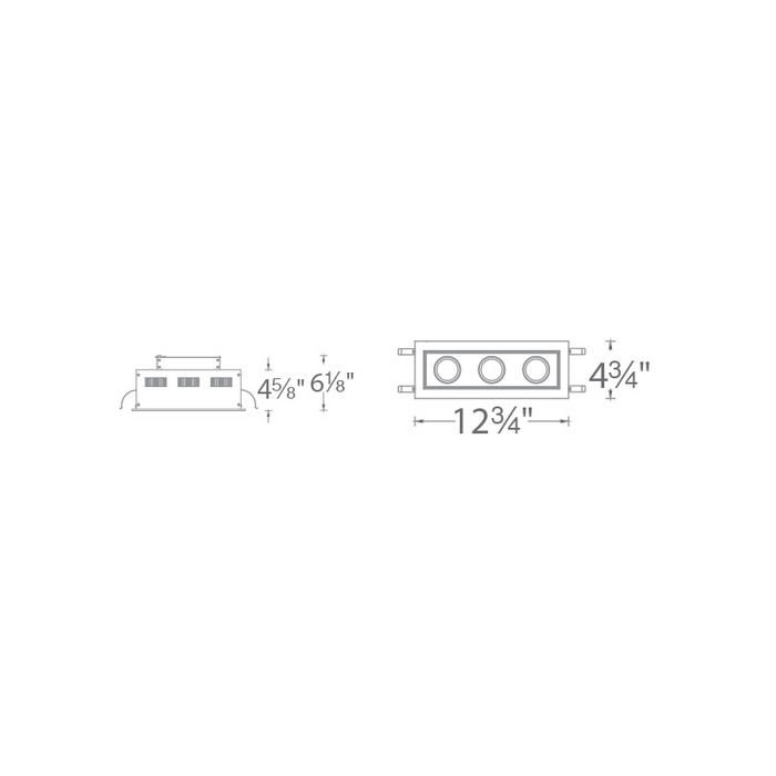 WAC MT-3LD311R Mini LED Multiple Spots 3 Light Remodel Housing with Light Engine and Trim