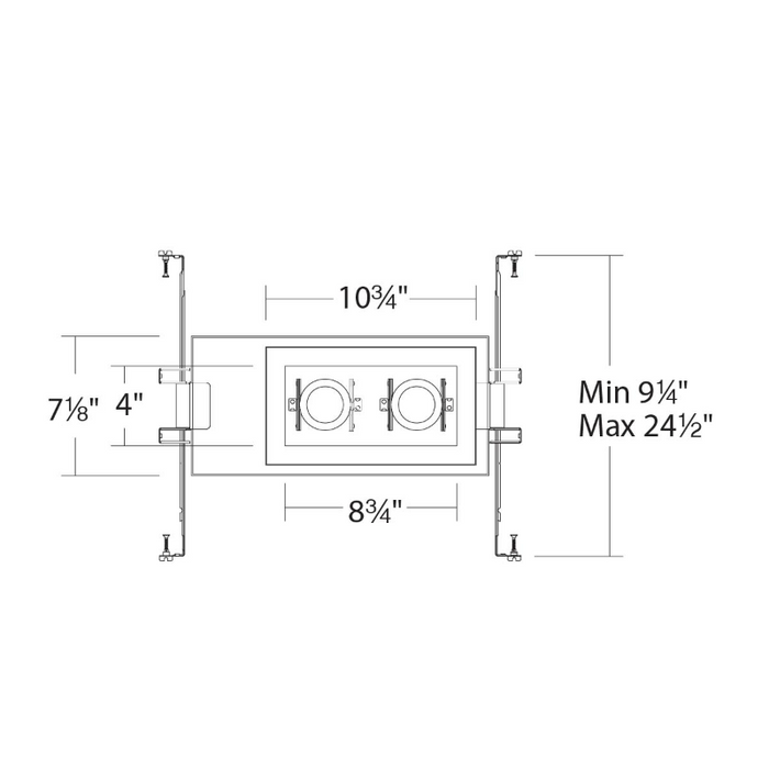 WAC MT-4215T Silo Multiples 2 Light Non-IC Rated Housing with Light Engine and Trim